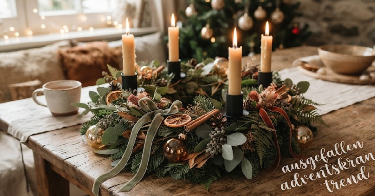 Ausgefallen Adventskranz Trend: Die schönsten Ideen für eine moderne Weihnachtsdekoration